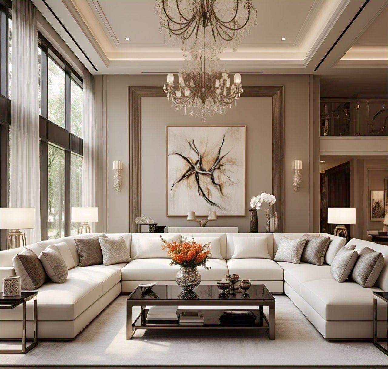 A STUNNING CUSTOMIZED SOFA SET WITH PLUSH CUSHIONS Y DLINDS DUBAI