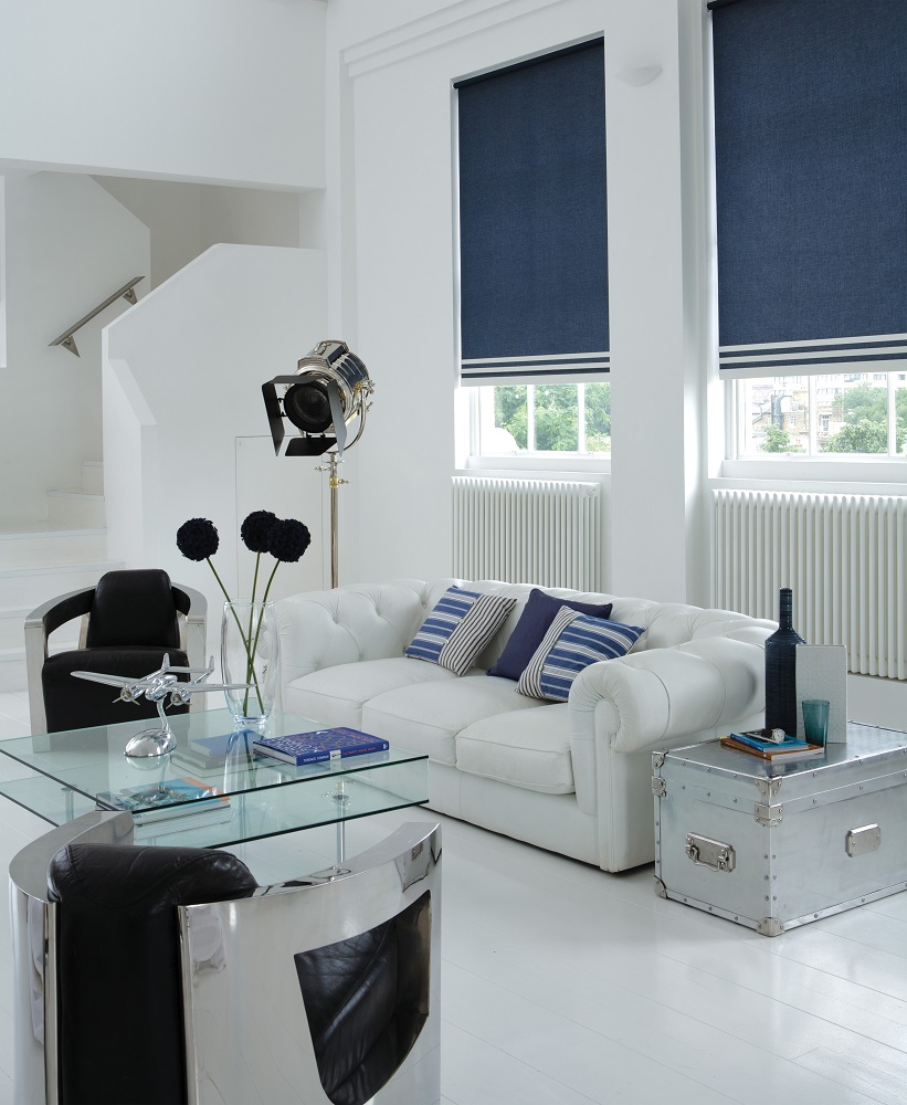 BLUE COLOUR BLACKOUT BLINDS FOR OFFICE AND STUDIO BY DLINDS SHOP DUBAI