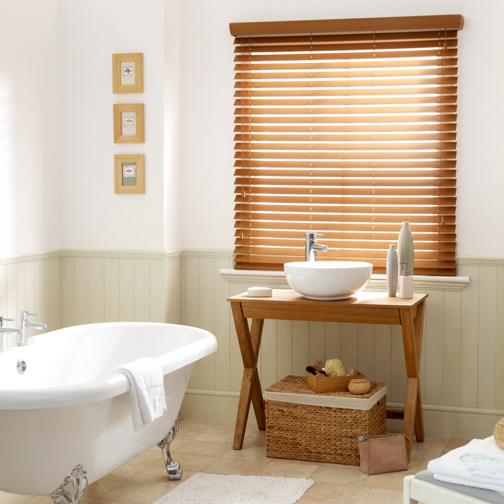 CUSTOMIZED WOODEN LINDS FOR WASHROOM BY DLINDS SHOP DUBAI-FREE VISIT