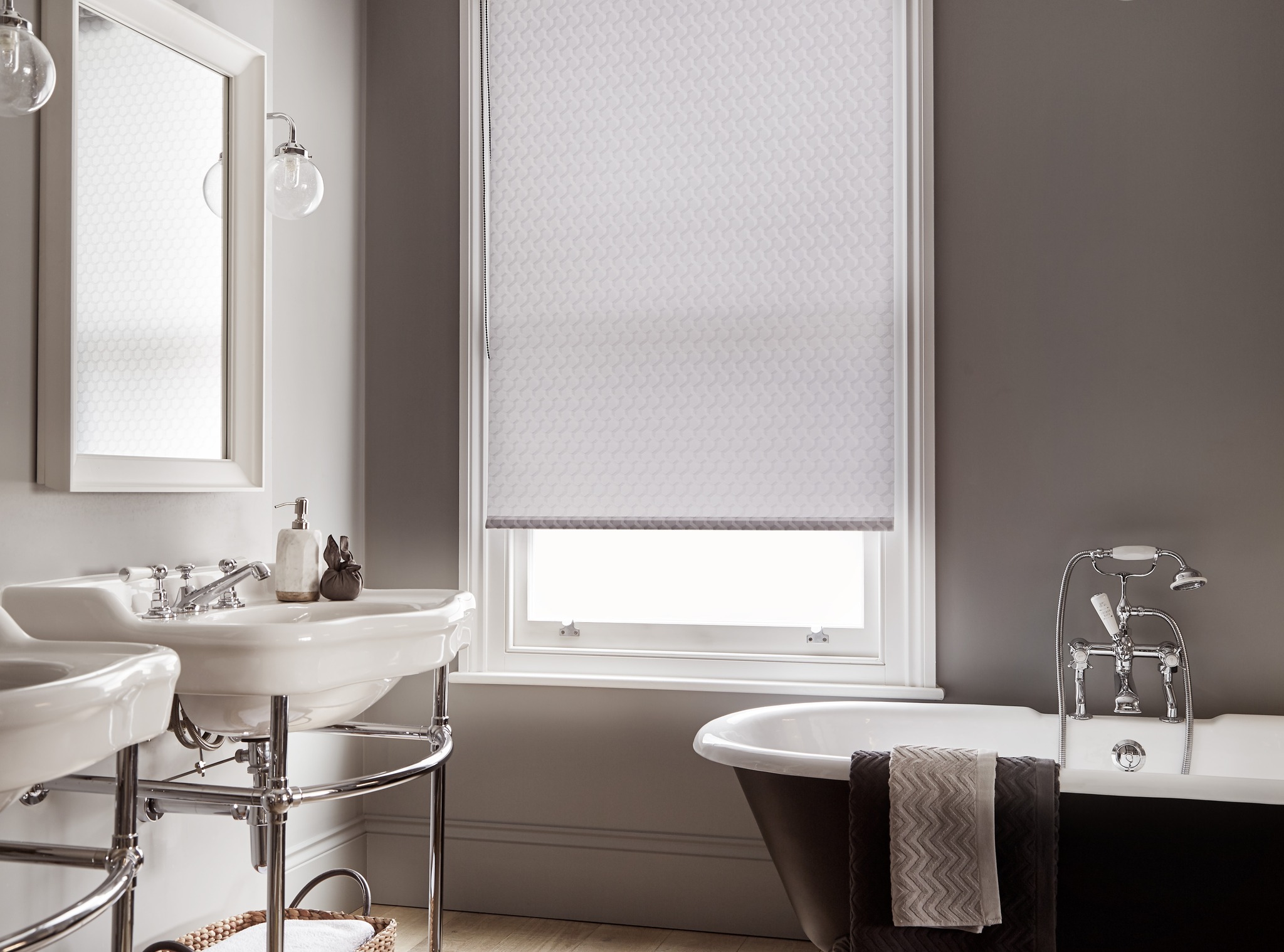 GORGEOUS PATTERN ROLLER BLINDS FOR WASHROOM BY DLINDS SHOP DUBAI