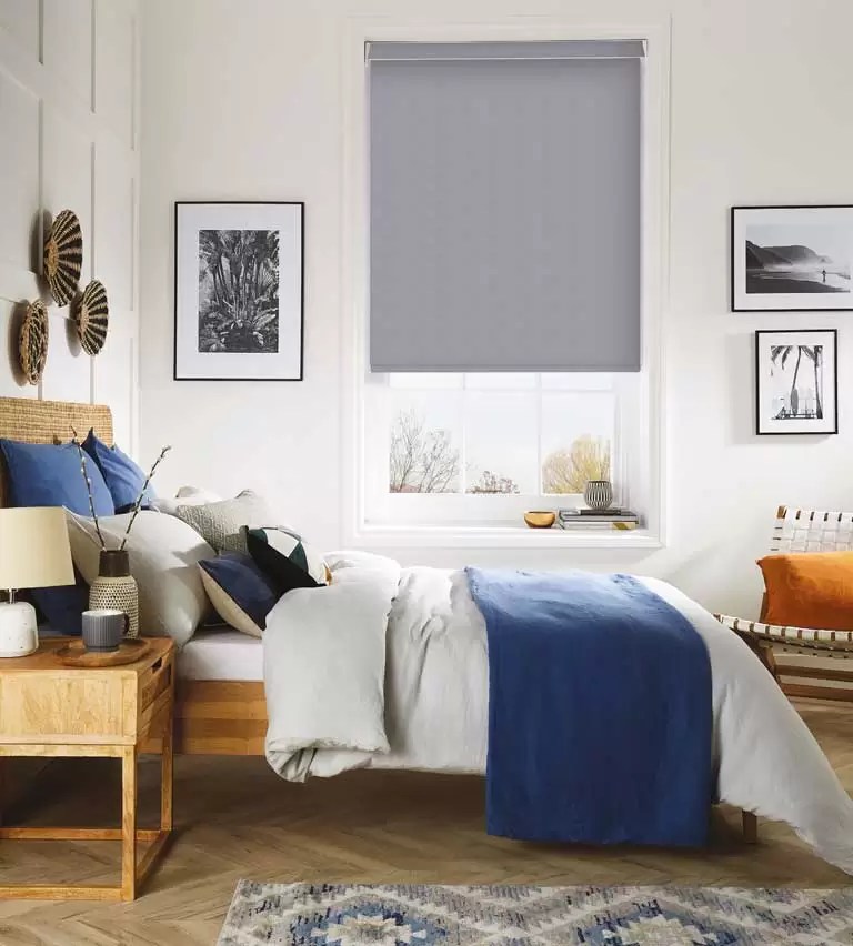 GREY COLOUR BLACKOUT BLINDS FOR BEDROOM BY DLINDS SHOP DUBAI