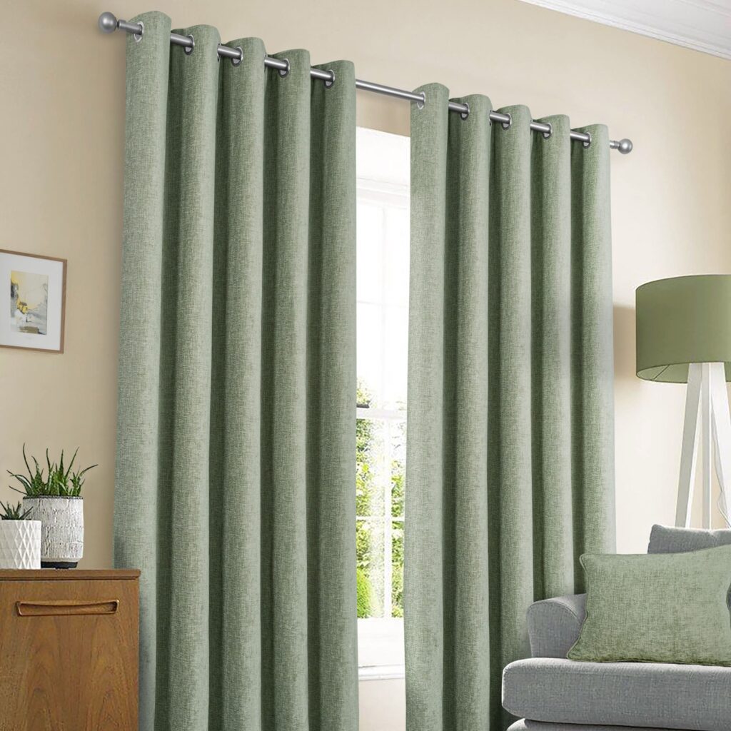 LUXIRIOUS COLOURS EYELET CURTAINS FOR LIVING ROOM DECOR BY DUBAI BLINDS