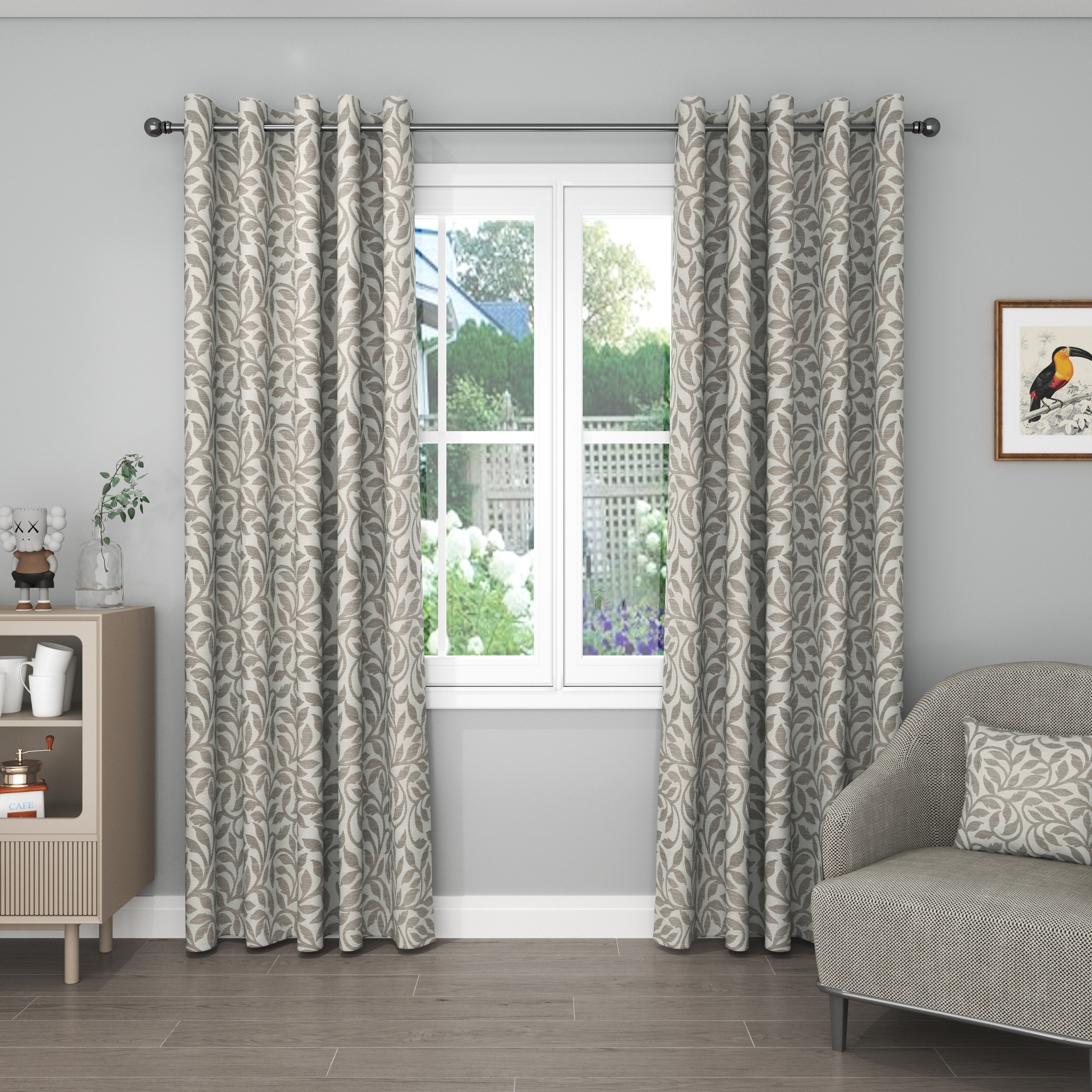 TRENDY FLORAL PRINTED EYELET CURTAINS BY DUBAI BLINDS - 30%OFF