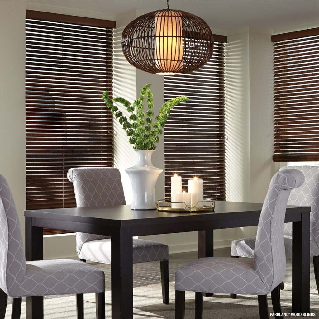 WOODEN BLINDS FOR DINNING ROOM AREAS AND LIVING ROOM BY DLINDS SHOP DUBAI