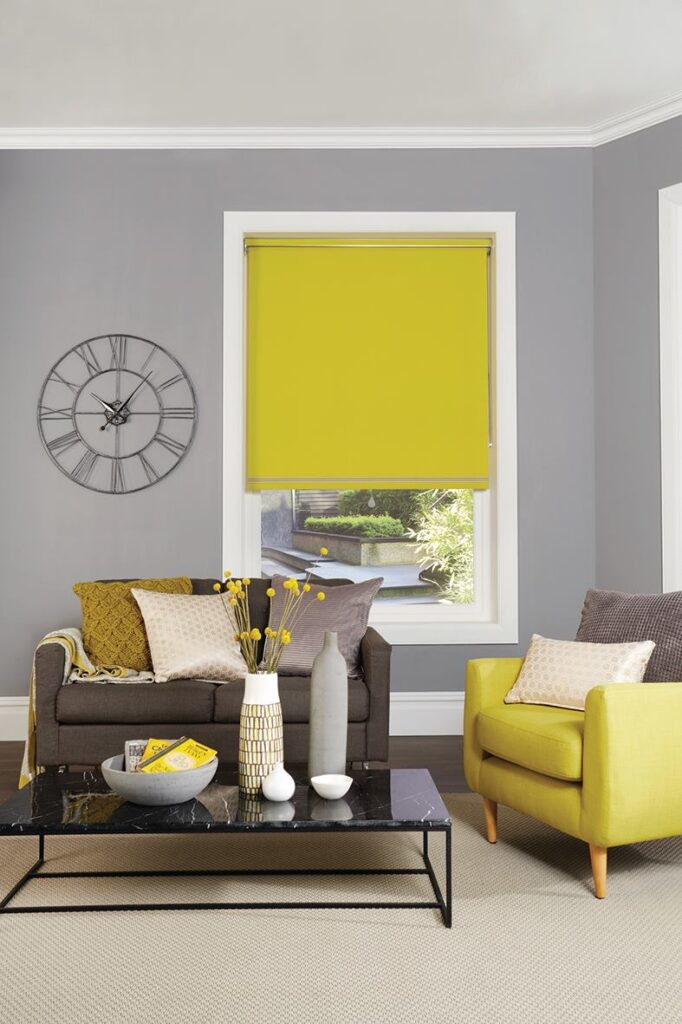 YELLOW COLOUR BLACKOUT BLINDS FOR LIGHT BLOCKING AND STYLE BY DLINDS SHOP DUBAI