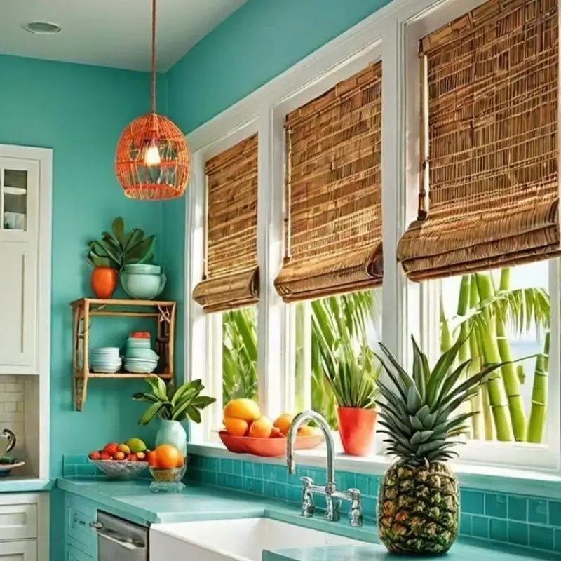 Bamboo Window Blinds For Kitchen in Palm Jumeirah Dubai