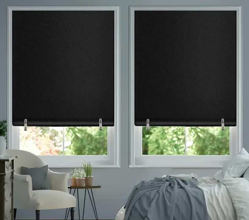 Black Color Blockout Blinds For Bedroom in UAE