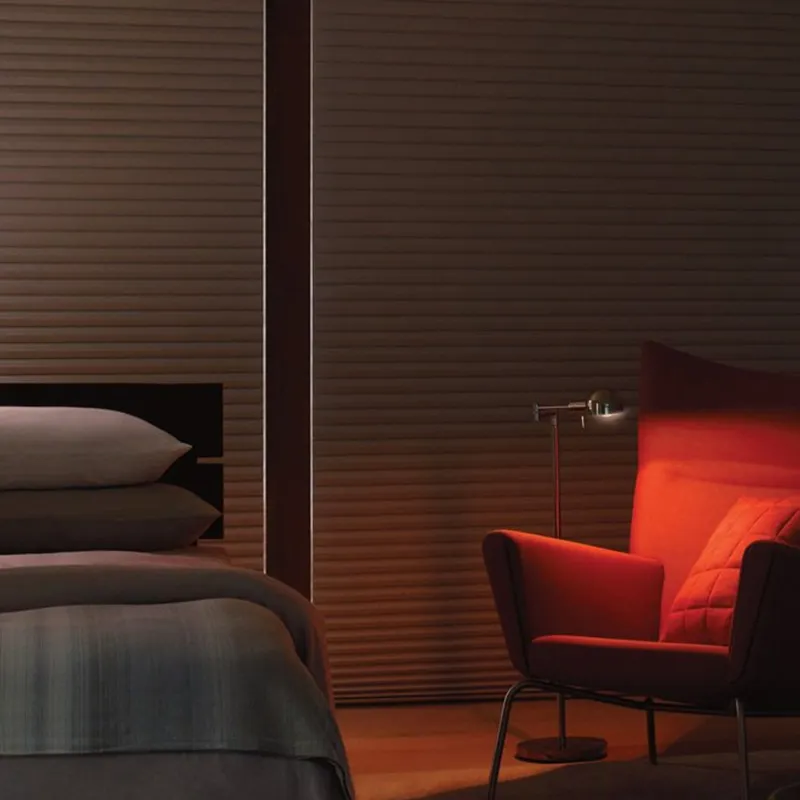 Brown Color Blackout Blinds For Bedroom in Downtown Dubai