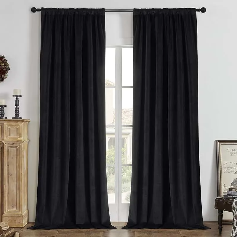 Black Color Blackout Curtain For Livingroom in Al Furjans
