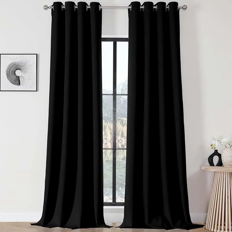 Black Color Blackout Curtains For Livingroom in Al Furjan