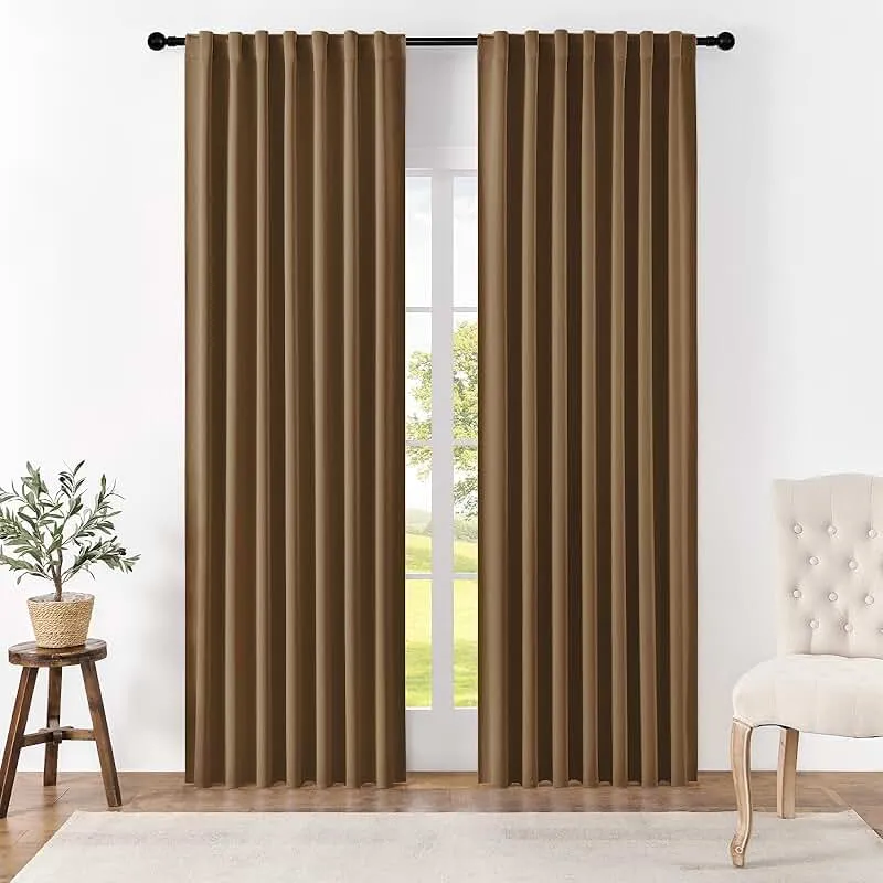 Brown Color Blackout Curtains For Livingroom in Jumeirah Village Circle