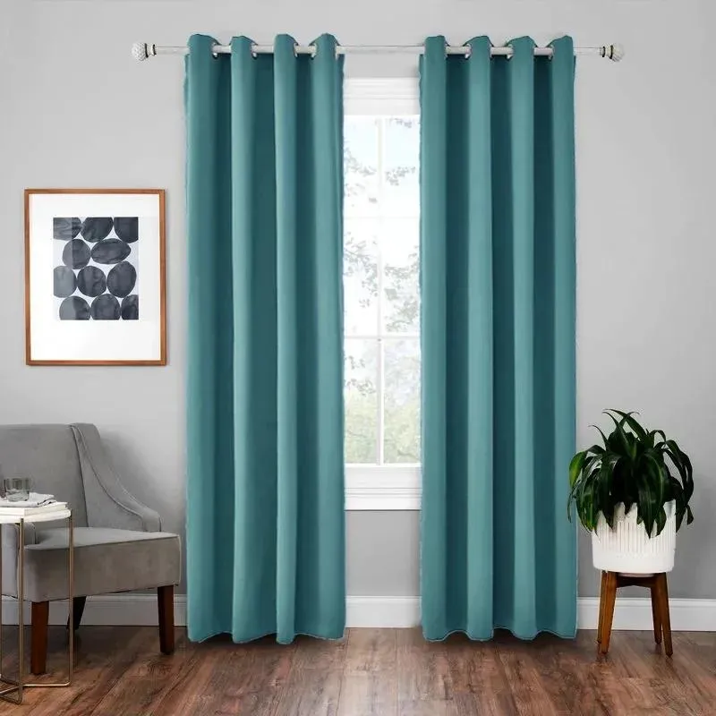 Teal Modern Blackout Drapery for Livingroom in Mussafah